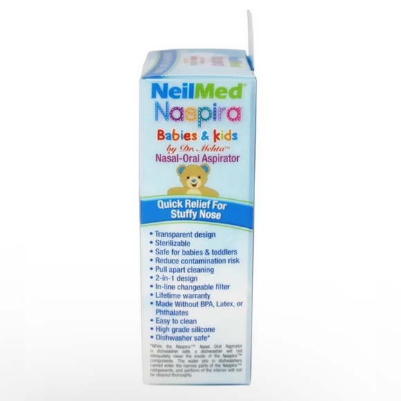 NIB NeilMed Naspira Babies & Kids Nasal-Oral Aspirator Kit With Mesh Travel Bag - Picture 3 of 7